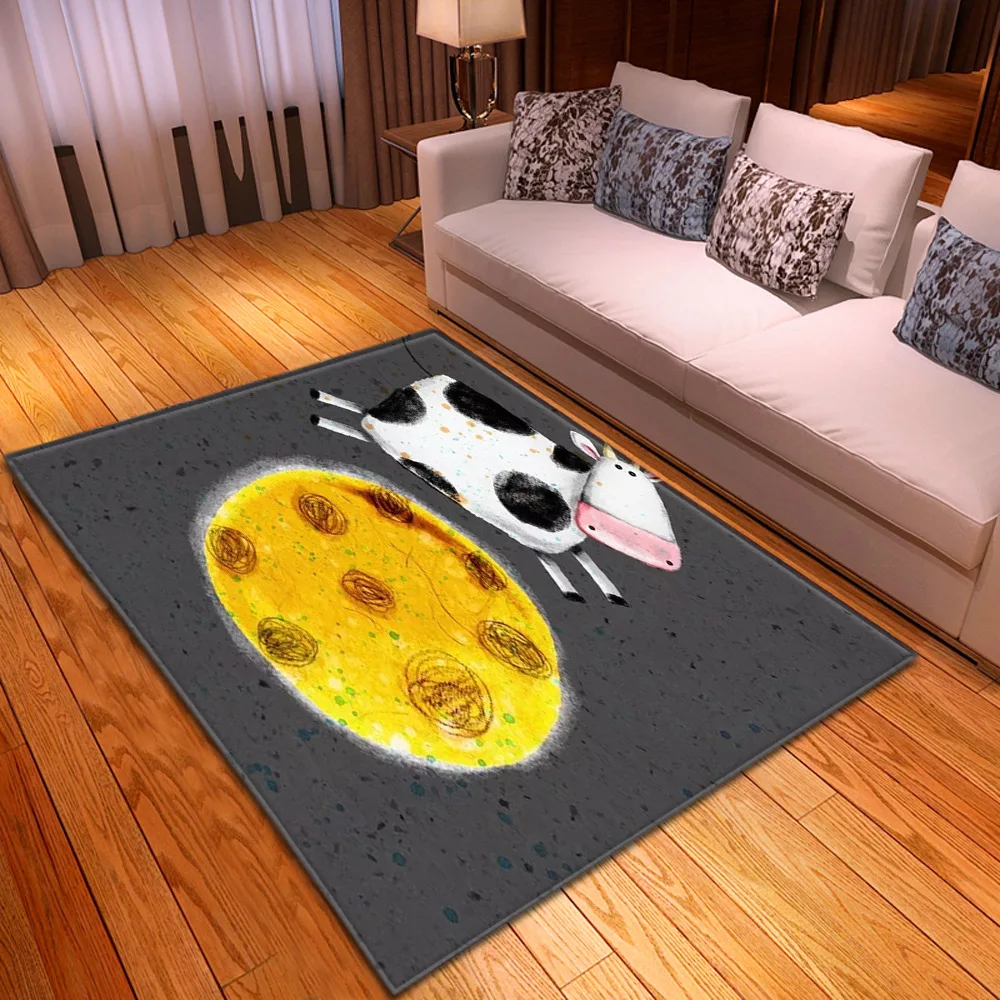 Мультяшные животные 3D Печатный ковер детский игровой коврик для спальни мягкий