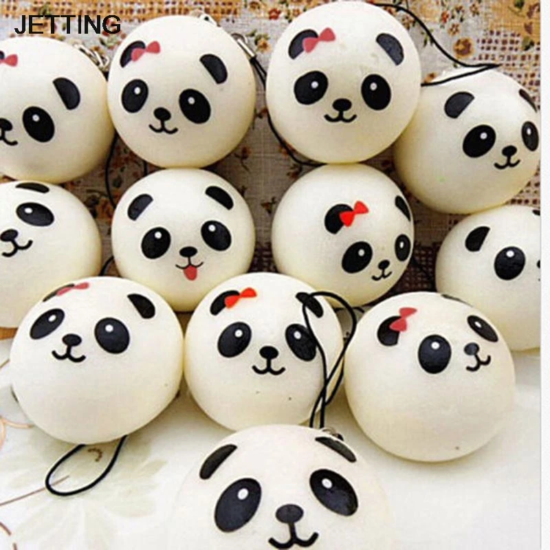 Hot Jumbo Panda Squishy Charms Kawaii Buns Bread Cell Phone Key/Bag Strap Pendant Squishes Car Styling Decoration