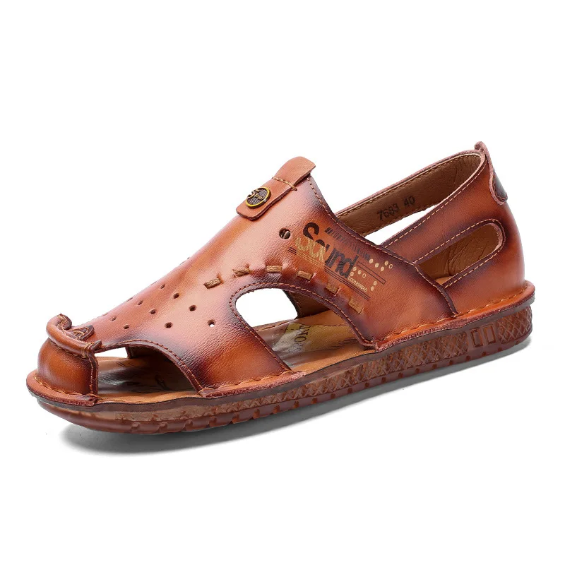

2020 summer new breathable handmade men's sandals trend wild casual large size cross-border men's shoes mens sandals