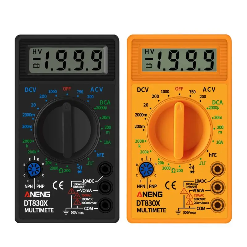 Цифровой мультиметр DT830X Вольтметр Амперметр Омметр DC10V ~ 1000V 10A AC 750V тестер тока er
