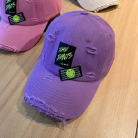 korean version of the hole cap ladies patch smiley face logo embroidery hats mens spring and autumn retro couple baseball caps