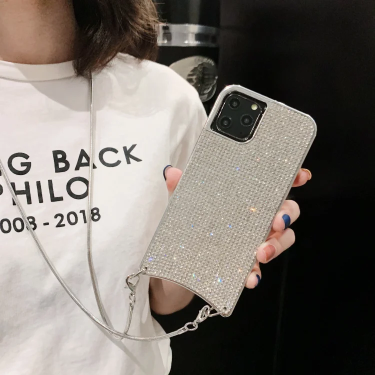 Роскошный Блестящий Алмазный ТПУ с покрытием для iPhone 7 8 Plus X XR XS MAX металлический