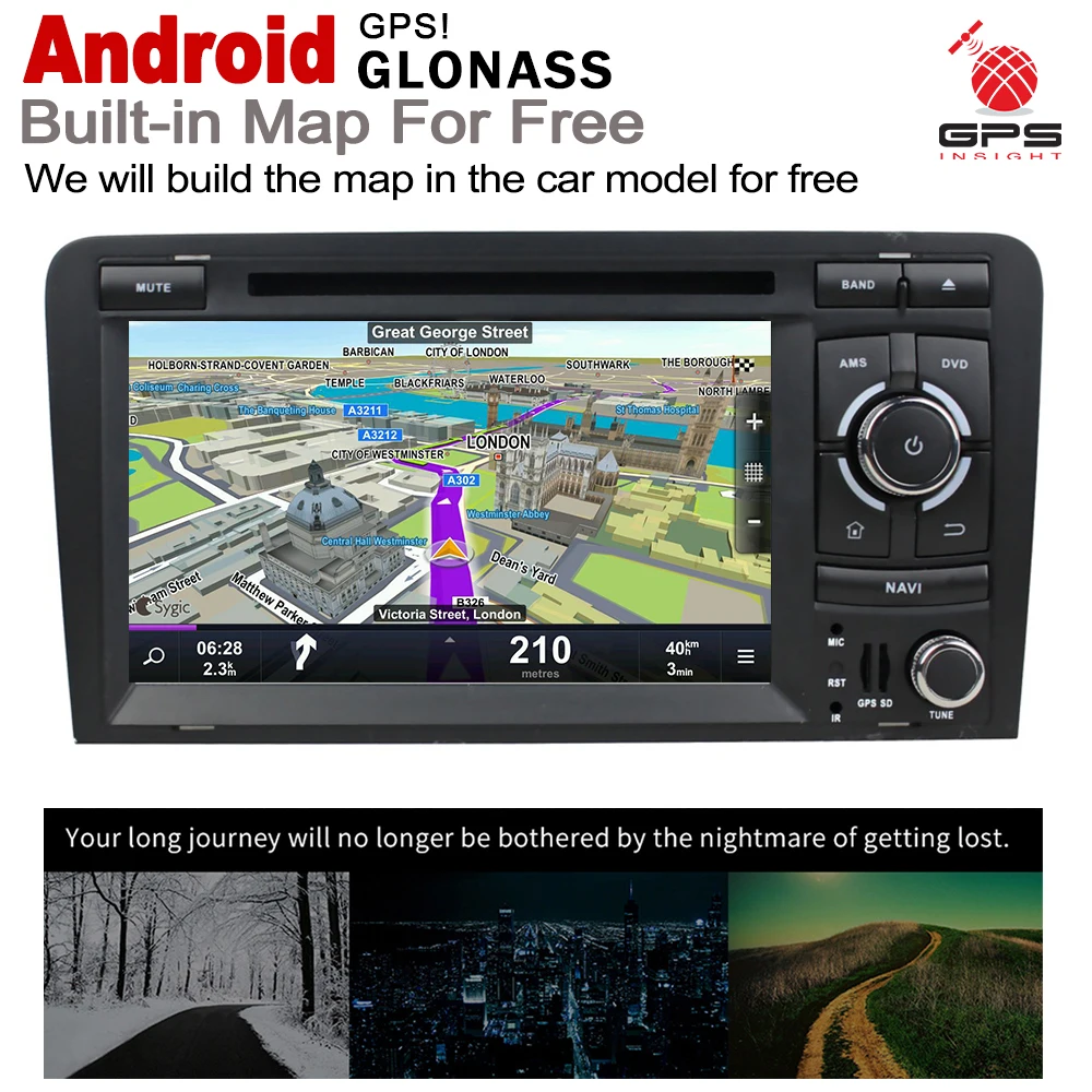 Автомобильный мультимедийный плеер 7 дюймов HD IPS DSP Android 8 0 GPS навигация карта для