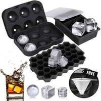 household 6 hole silicone ice tray set round square food grade gadgets ice cream kitchen tools