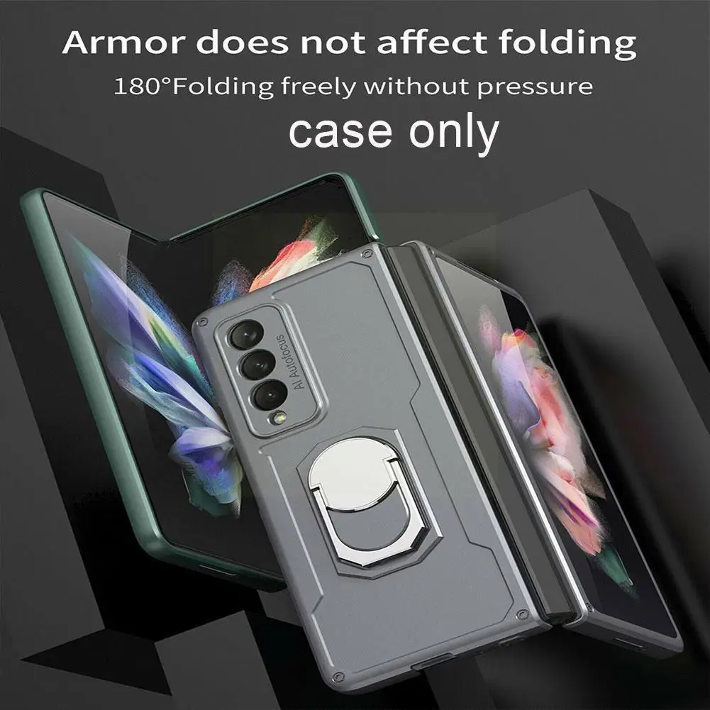 

Suitable for Samsung Zfold3 Mobile Phone Shells Armor Pocket W22 Folding Mobile Phone Protective Cover for Fold3 Q3U3