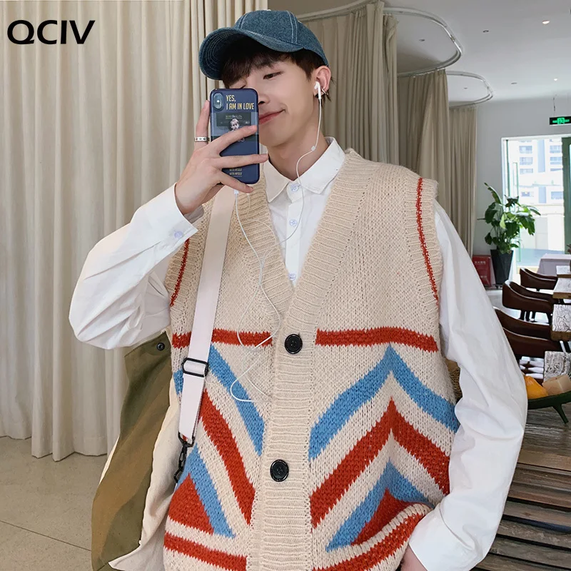 

Men's Loose Cashmere Sweater Handsome Cardigan Sleeveless Loose Coat Woolen Sweaters Vest Casual In Warm Male Knitting M-2XL