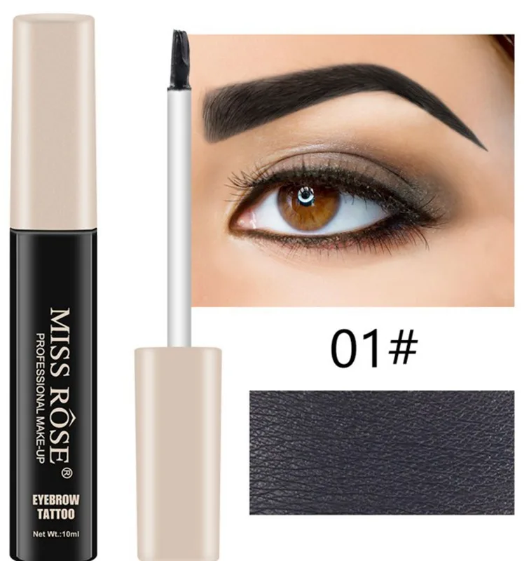 Miss Rose Lasting Eye Набор для перманенного макияжа бровей оттенок водонепроницаемый карандаш для бровей Гель 10 цветов коричневый черный карандаш для глаз макияж - Цвет: 01