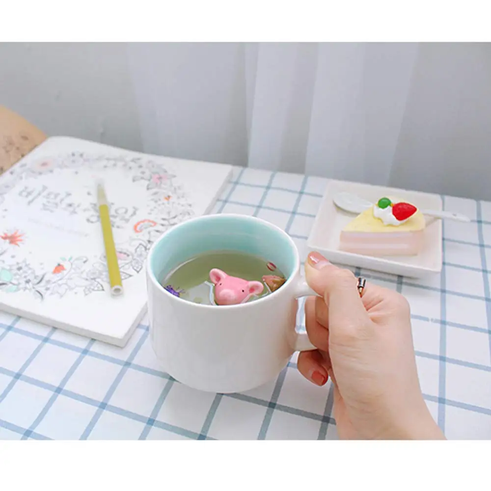 350 мл мультфильм животных чашки керамические кружки Творческий Кот 3D для кофе чая