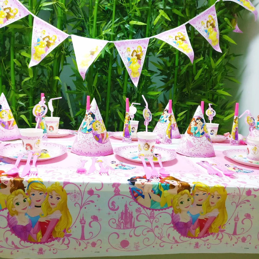 Три принцессы малыш День рождения украшения комплект вечерние поставки баннер