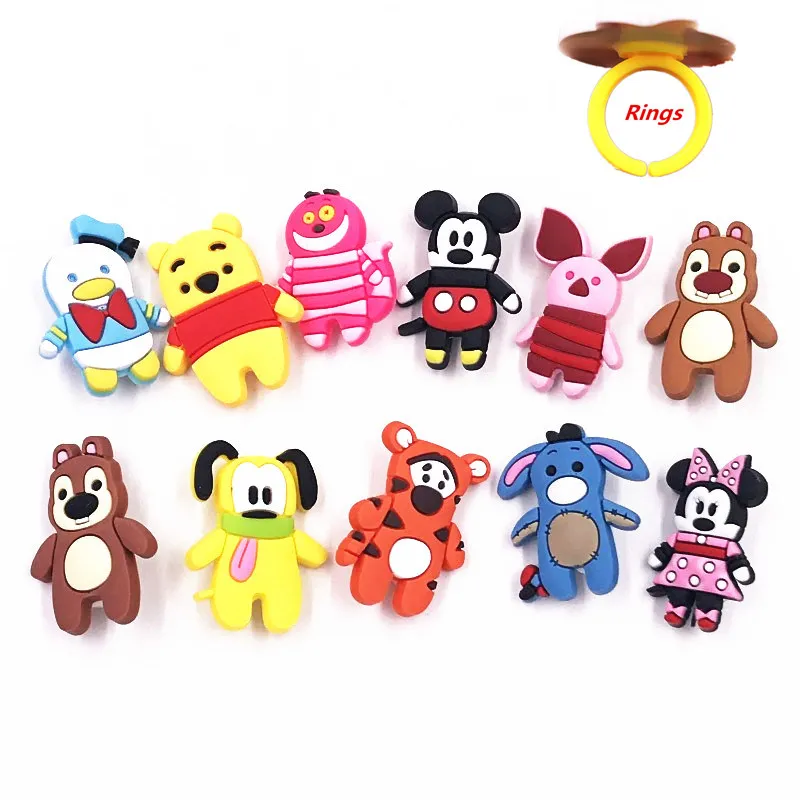 1 шт. милые животные Микки Минни Дональд значок ПВХ мягкие Мультяшные аксессуары