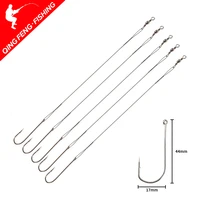20pcs steel wire leader fishing line rig with hook swivel leadcore fishing leash leashes for fishing