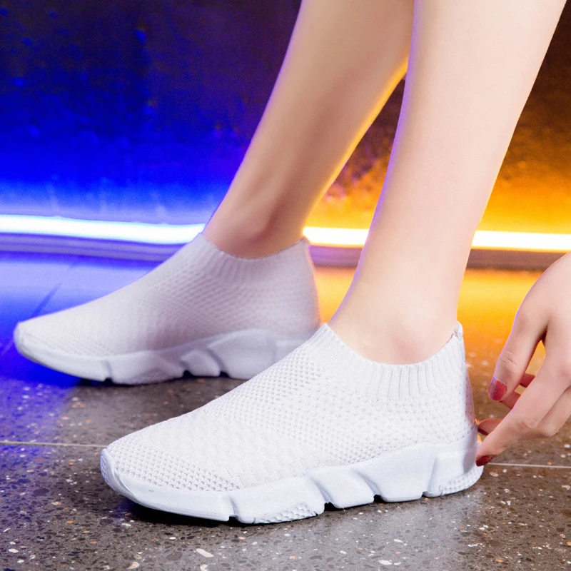 Женская обувь Вязаные носки Женские кроссовки Сезон весна лето Обувь на плоской