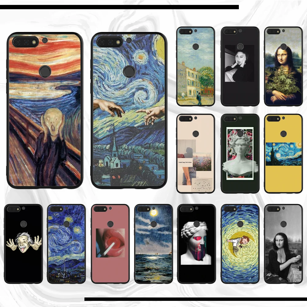 3D рельеф Ван Гог новое поступление черный мягкий силиконовый чехол для телефона