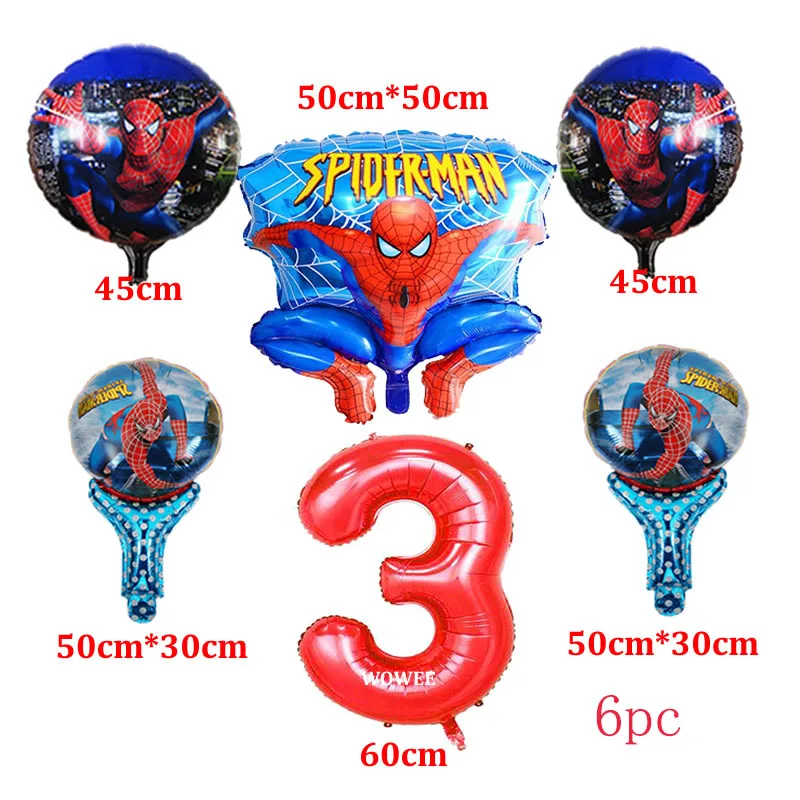 6pc Balloons 6 шт./компл. детская игрушка Stampers в мультипликационном стиле с человеком-пауком детская День рождения поставки супергероя уплотнение Скрапбукинг DIY живопись фото - Цвет: 6pc Balloons
