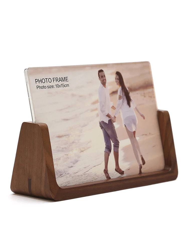 

Европейская цельная деревянная фоторамка U-образной формы, 8/7/6 дюймов, акриловая фоторамка, украшение для дома и стола, подарок для пары