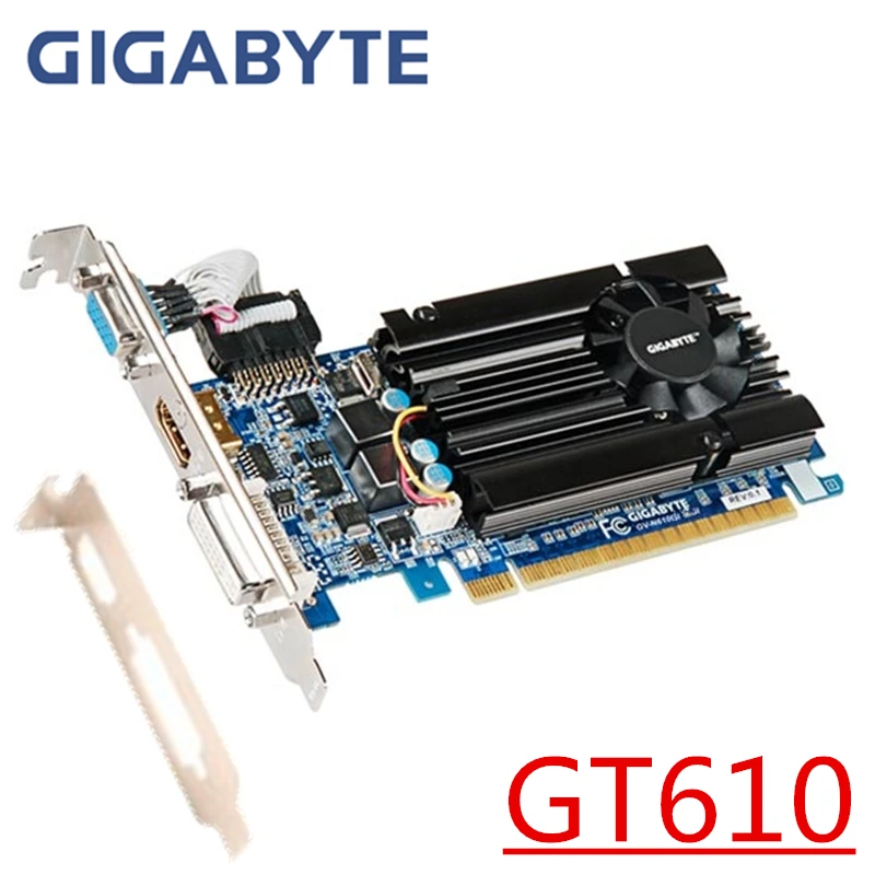 Gigabyte G210 1 Гб видеокарта NVIDIA GT G 210 GT210 ГБ DDR3 видеокарты GPU Настольный ПК экран