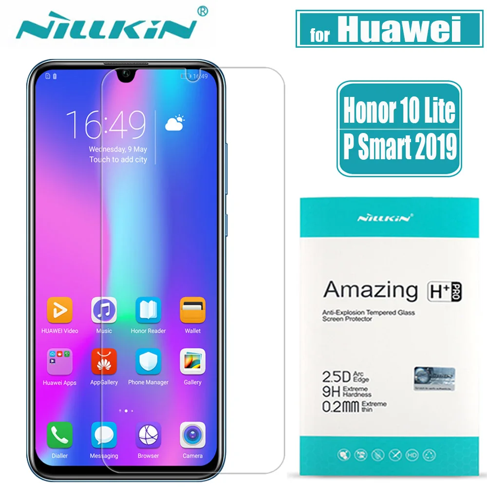 Huawei Honor 10 облегченное Закаленное стекло протектор экрана Nillkin 9H жесткий прозрачный защитное стекло на huawei P Smart Nilkin