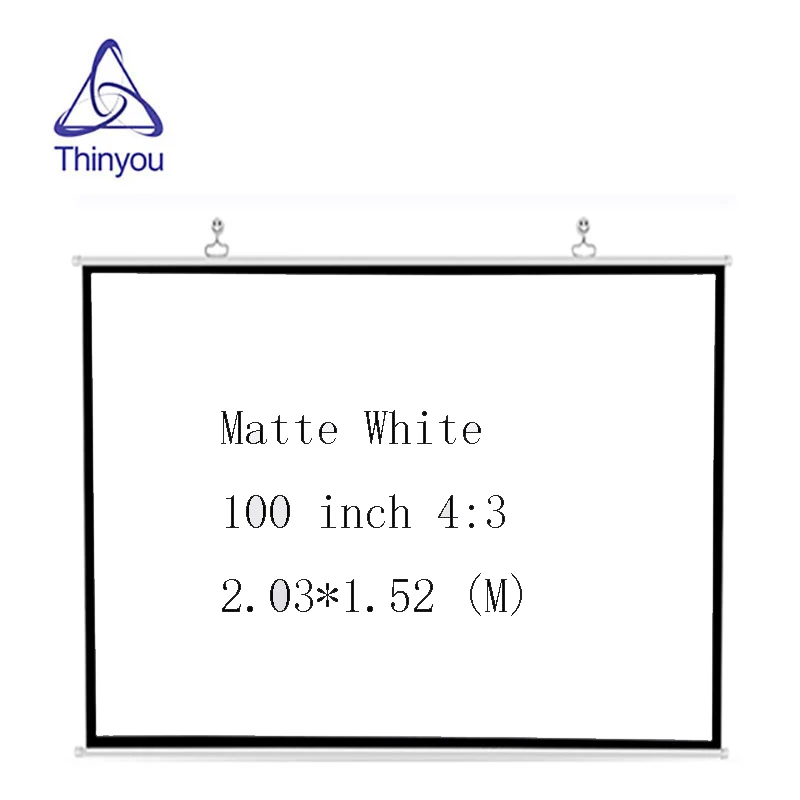 Thinyou 100 дюймов 4:3 портативный проектор HD экран пластиковый для домашнего