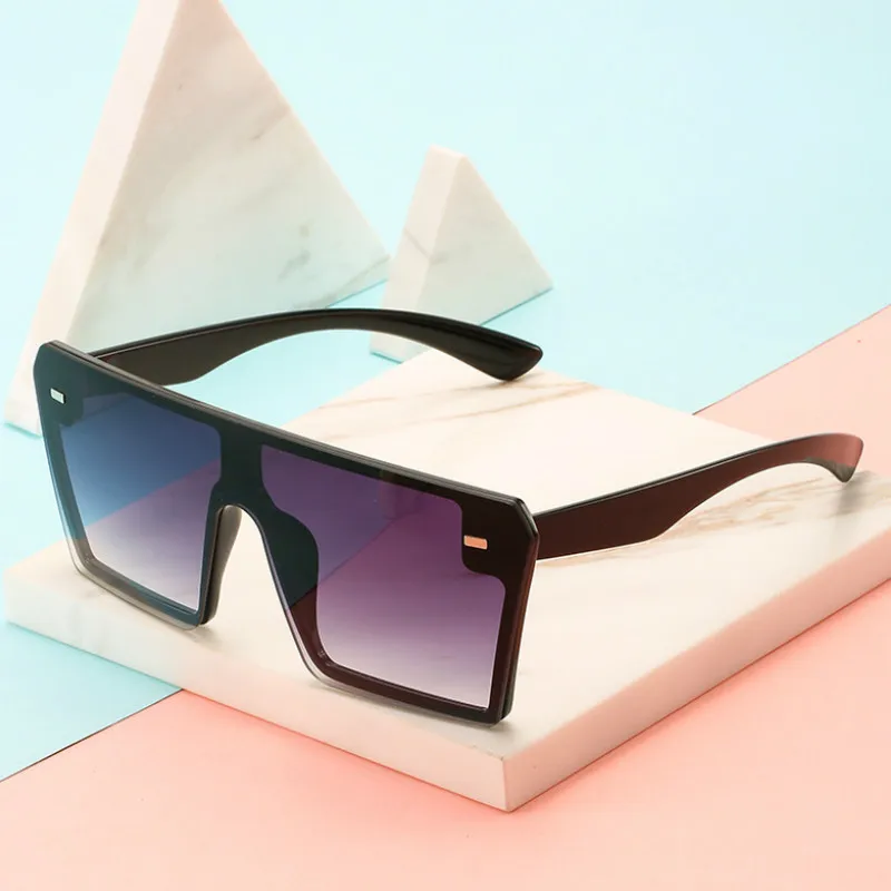 Square Oversized Sunglasses Women Flat Top Gafas Shades For Women Sun glasses okulary New Luxury Sunglasses UV400