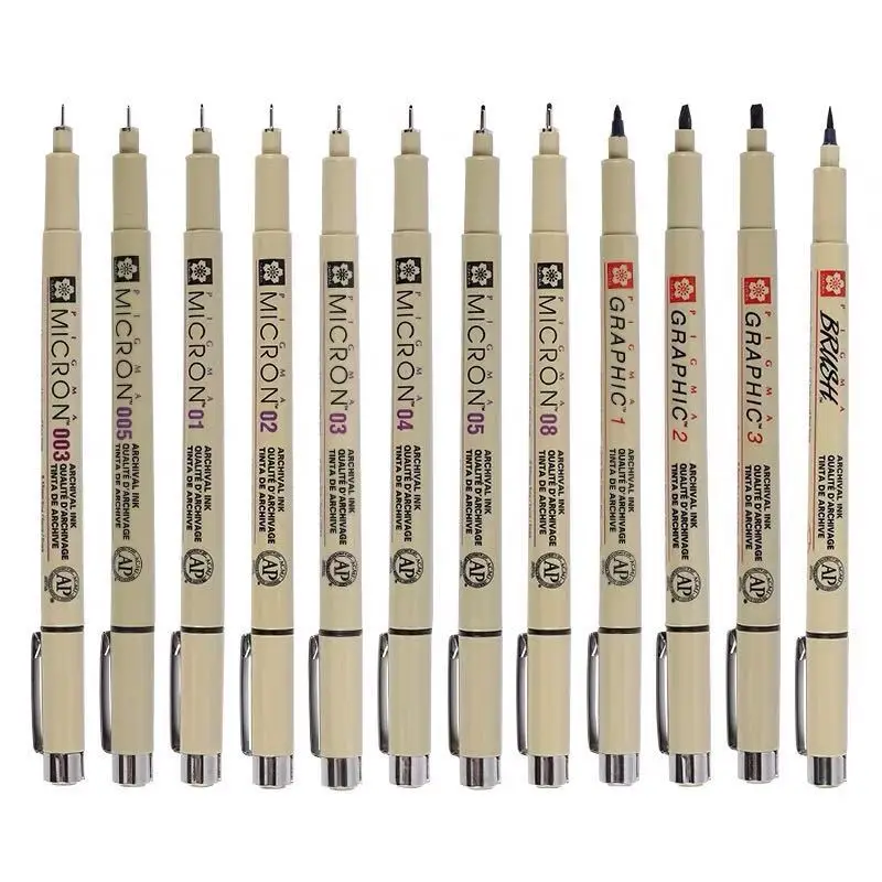Набор пористых маркеров Pigma Micron толщина линии 5 мм 1 0 | Канцтовары для офиса и дома