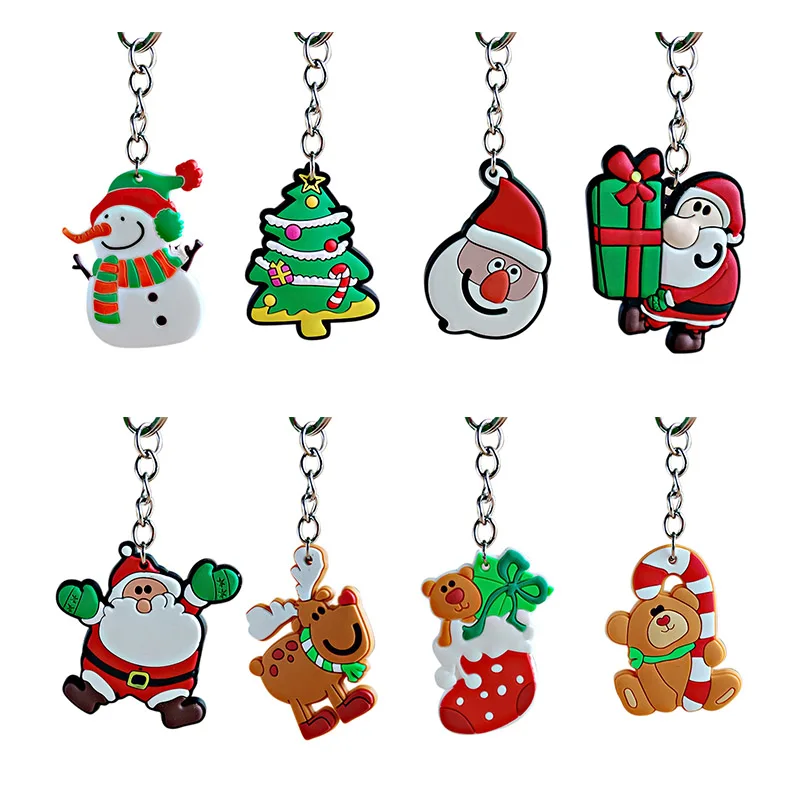 Цепочка для ключей с изображением Санта Клауса Рождественская елка висит кулон