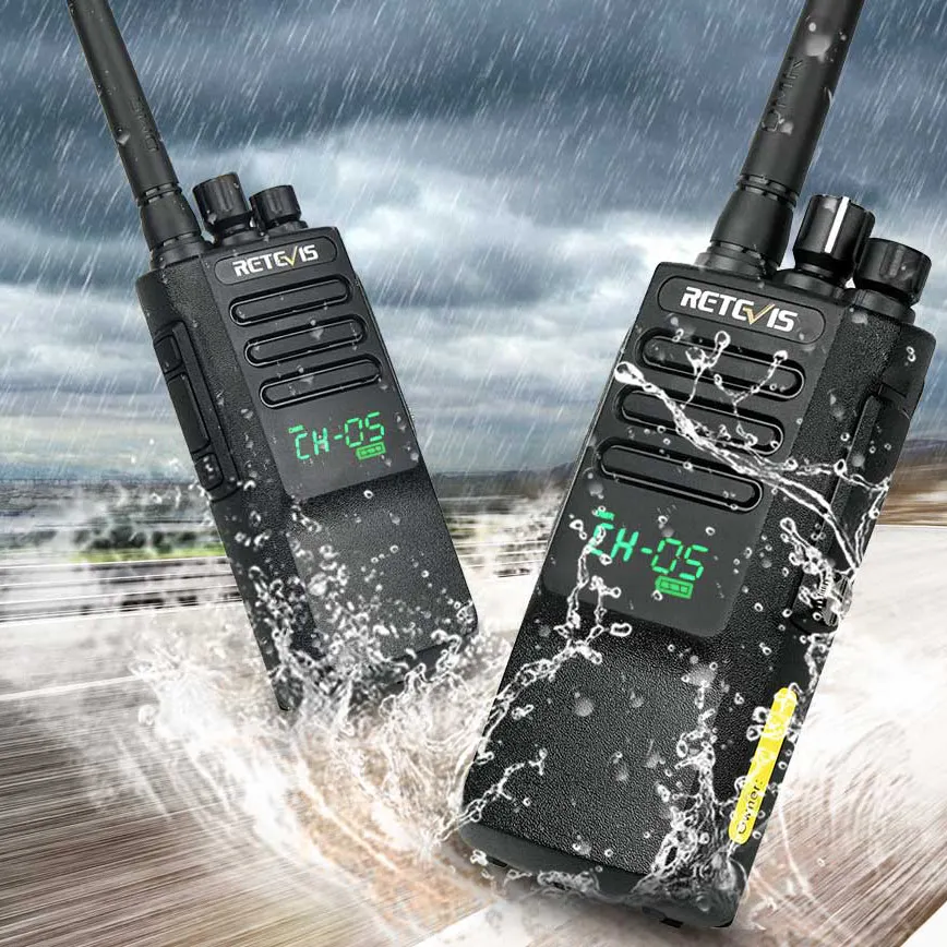 High Power DMR Radio Digital IP67 Waterproof Walkie Talkie 2pcs Retevis RT50 Display UHF VOX Portable For Factory Warehouse Farm