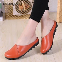 dobeyping 2021 new arrival summer shoes woman cow leather flats women slip on womens loafers female solid shoe big size 35 44