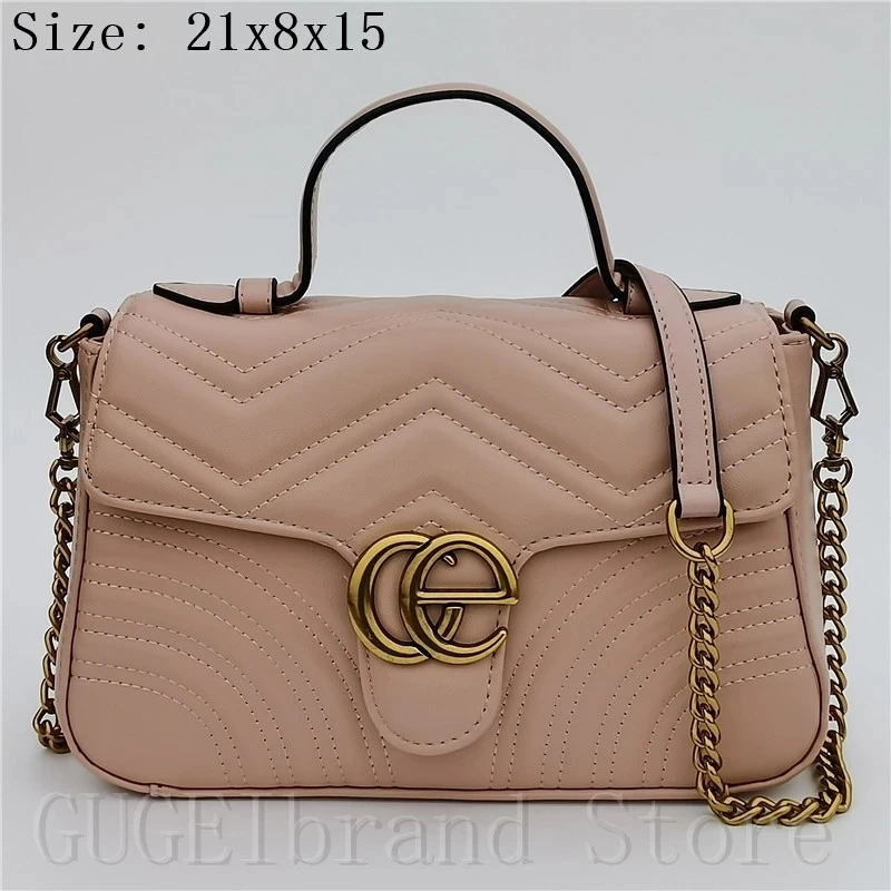 

Новая модная сумка-мессенджер GE в европейском и американском стиле из искусственной кожи на цепочке, сумка через плечо, маленькая трендовая...