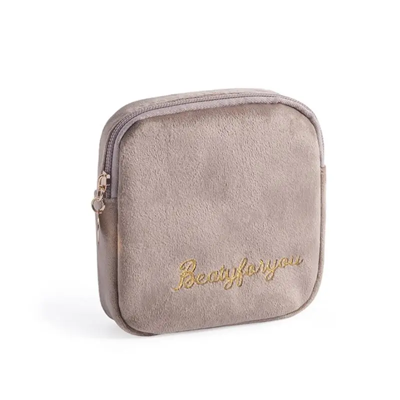 

Soft Flannel Sanitary Napkin Storage Bag Makeup Cosmetic Bag Coin Purse Pouch LX9F