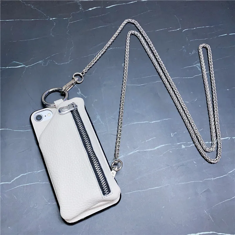Wallet zipper pocket Crossbody phone case For Samsung Galaxy note 9 10 20 S8/S9/S10E S20 S21 plus ultra long chain shoulder bag