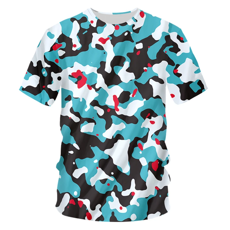 

IFPD Women Summer Fashion Camouflage Print O-neck Short-sleeved T-shirt Camoe Men Fun Hip Hop Casual Oversize Tees Sportwear 6XL