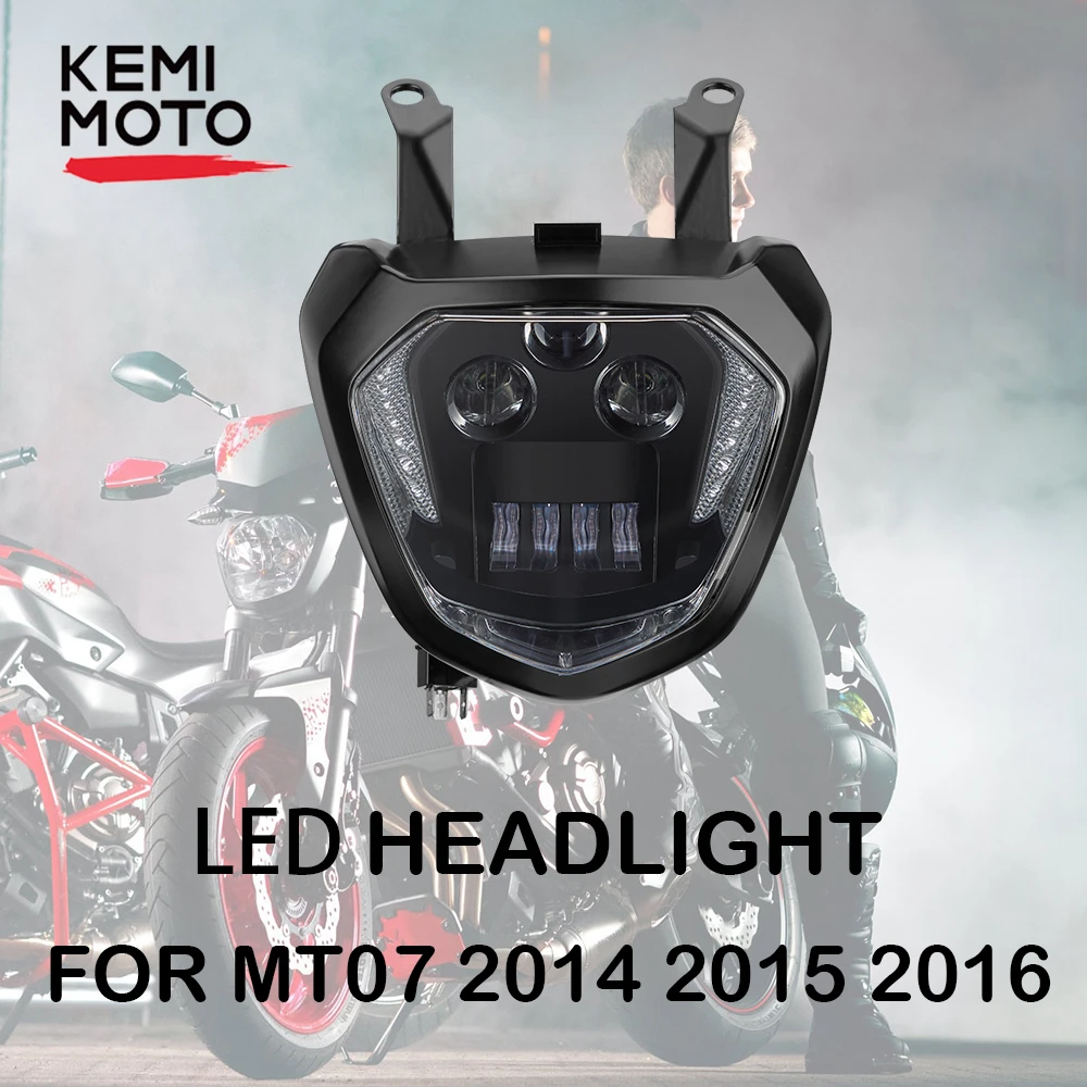 MT07 FZ07 LED Headlight Lamp DRL 2014 2015 2016 2017 Motorcycle Headlight mt07 Headlights For YAMAHA MT 07 MT-07 Light 110W 12V