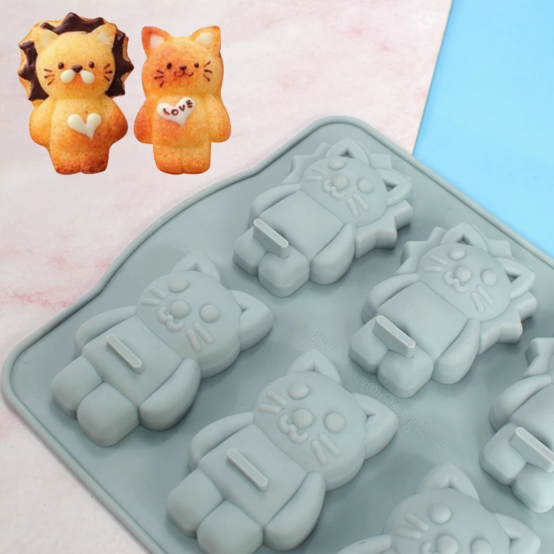 Форма для шоколада SHENHONG в виде льва и кота силиконовые формы торта форма печенья