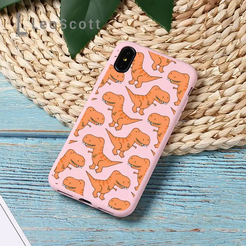 

Cute Dinosaur Baby Fashion Phone Case Candy Color for iPhone 11 12 mini pro XS MAX 8 7 6 6S Plus X 5S SE 2020 XR