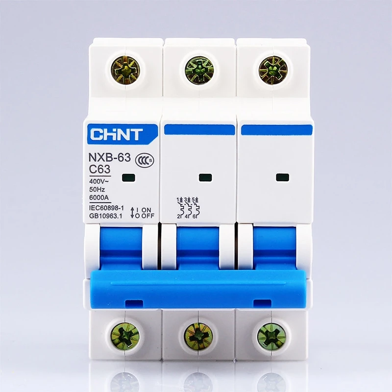 

CHINT 3P NXB-63 AC 230/400V Domestic air switch C 6 10 16 20 25 32 40 50 63A leakage protector overload protection device DZ47