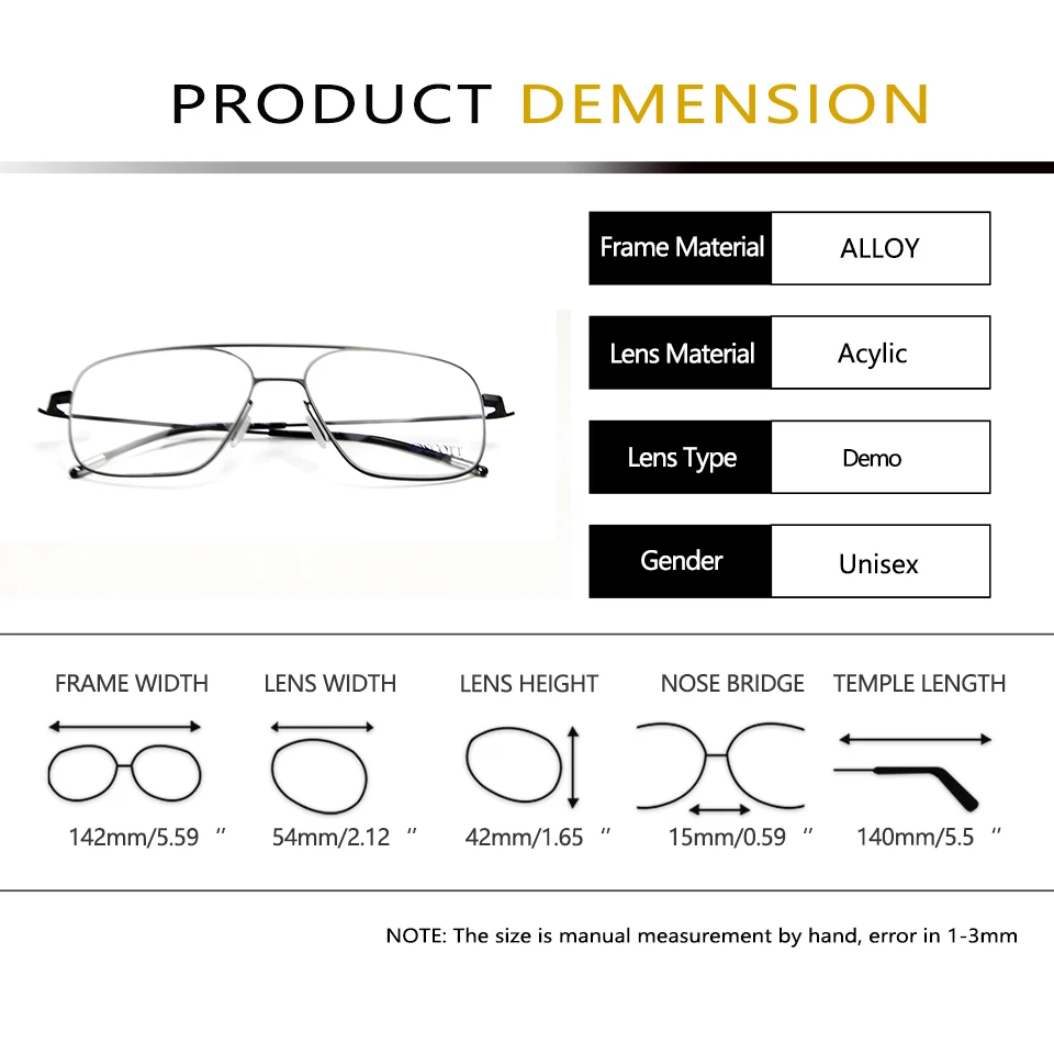 

Ultralight Alloy Glasses Frame Men Square Myopia Optical Prescription Eyeglasses Frame For Male Pilot Korean Eyewear Frame