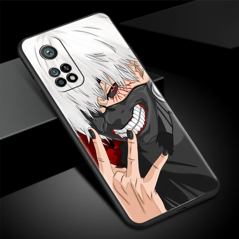 Black Soft Cover For Xiaomi Mi Poco X3 NFC 10T Pro M3 11 Note 10 Lite 9 9T F3 A2 F1 Silicone Phone Case Anime Tokyo Ghoul Fundas