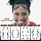 Тату-наклейка на края волос, 18 стилей, Детские волосы, стили конского хвоста, временная тату-наклейка, шаблон, гладкие края, челки, тату-наклейка