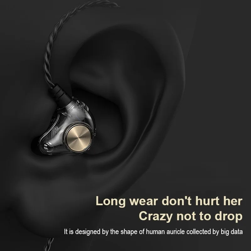 

2021 New product Android mobile phone wire control headset metal heavy bass computer PC headset in-ear stereo sports headset