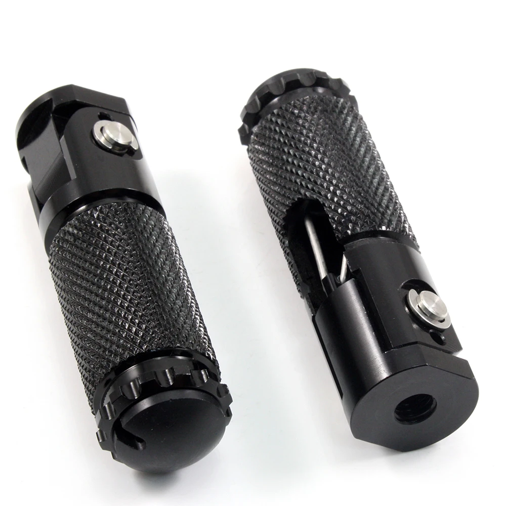 Универсальные алюминиевые складные подножки D40 для мотоциклов ЧПУ черные и