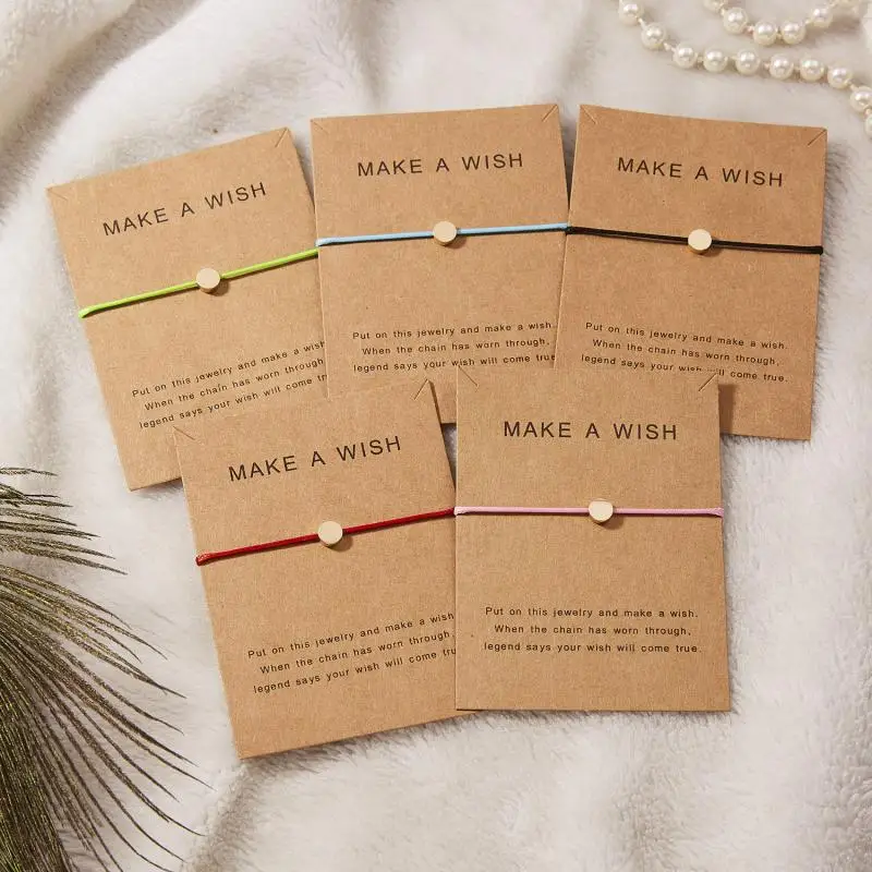 5 цветов Регулируемый веревочный плетеный браслет минималистичный Сердце Звезда