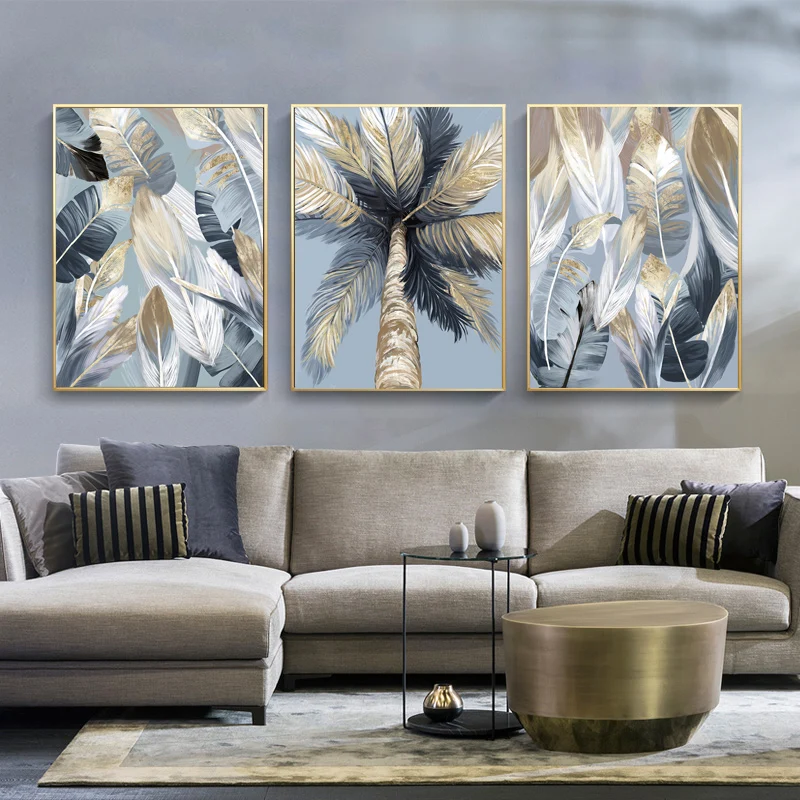 Дешевая настенная живопись 3 шт. групповые постеры и принты Современная гостиная
