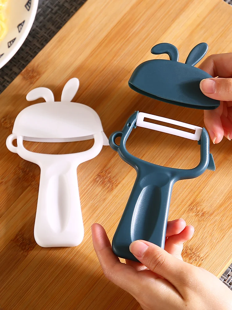 

1PC Cat Shape Peeler Vegetable Fruit Potato Peeler Kitchen Tool Garlic Grater Kitchen Gadgets Accessories With Dust-Proof Lid