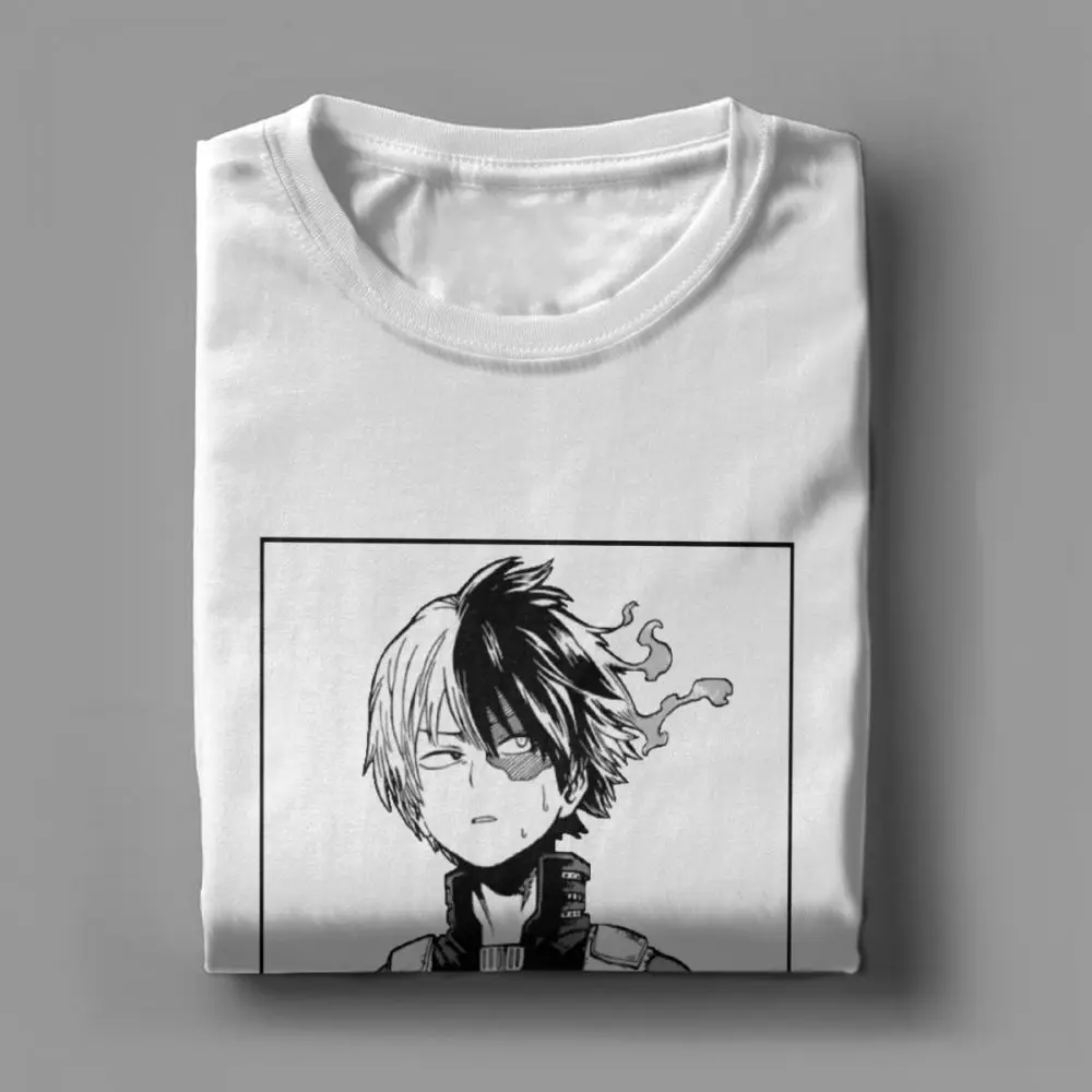 Todoroki Shoto My Hero моя Академия футболки для мужчин Boku No Топ японское аниме хлопковая