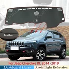 Из искусственной кожи для Jeep Cherokee KL 2014, 2015, 2016, 2017, 2018, 2019, Противоскользящий коврик для приборной панели, накладка, Солнцезащитный коврик для приборной панели, защита автомобиля