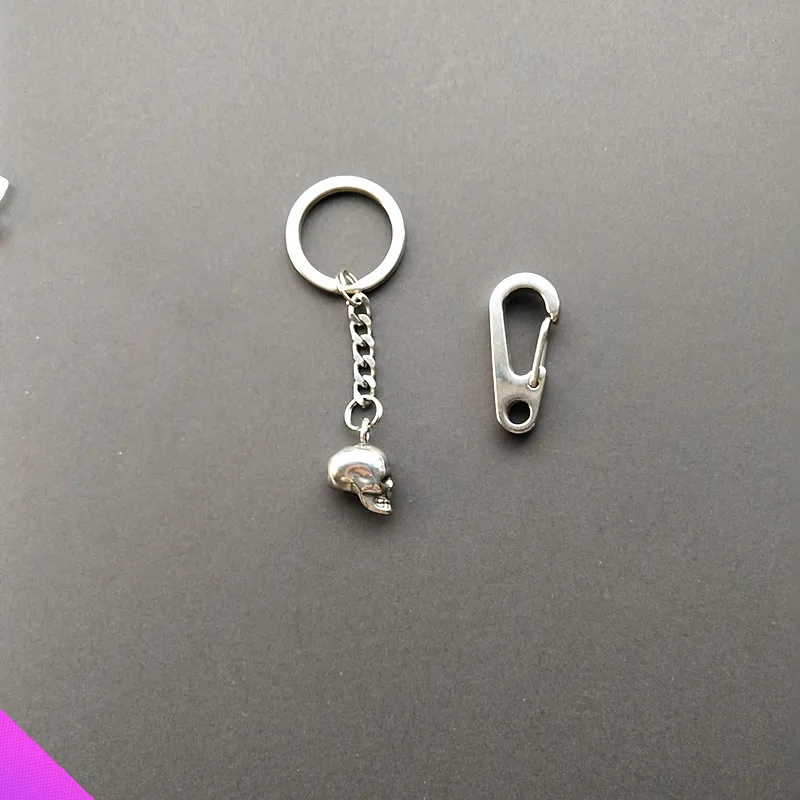 Брелок для ключей из нержавеющей стали мужчин и женщин маленький 3D череп с