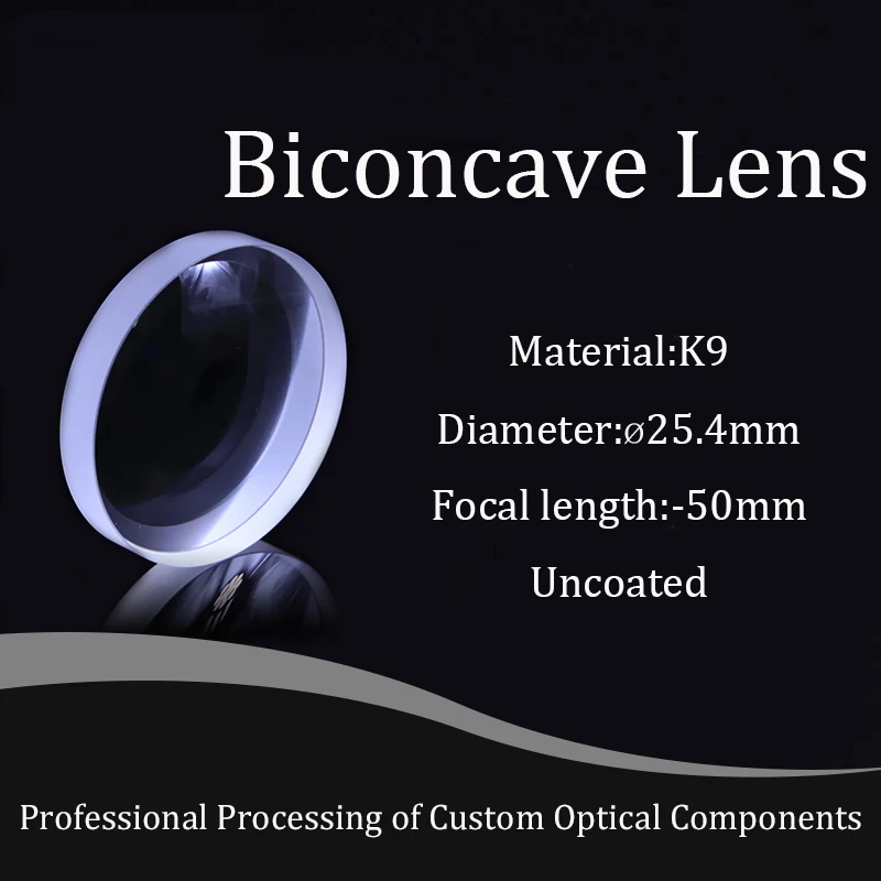 Индивидуальные K9 Biconcave объектив Диаметр 25 4 мм Фокусное Length-50mm оптический
