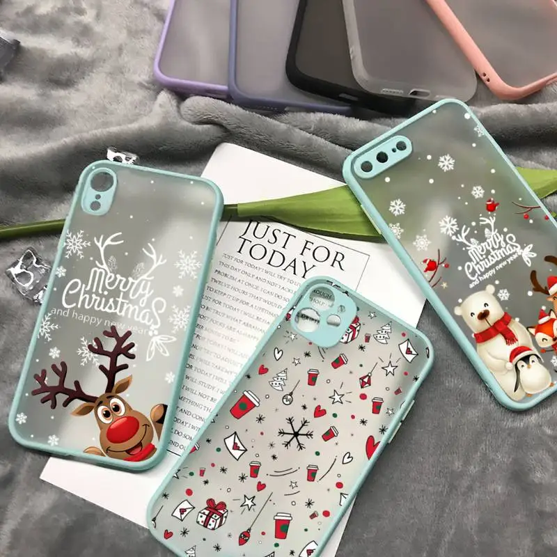 

Marry christmas tree new year gifts Phone Case matte transparent For iphone 7 8 11 12 13 plus mini x xs xr pro max cover