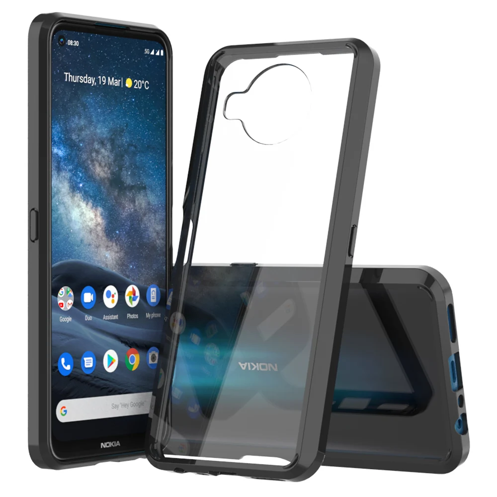 

Anti-Scratch Transparent Crystal Acrylic Shockproof Case For Nokia 8.3 5G TPU Bumper Hard Plastic Back Cover Capa Coque Fundas