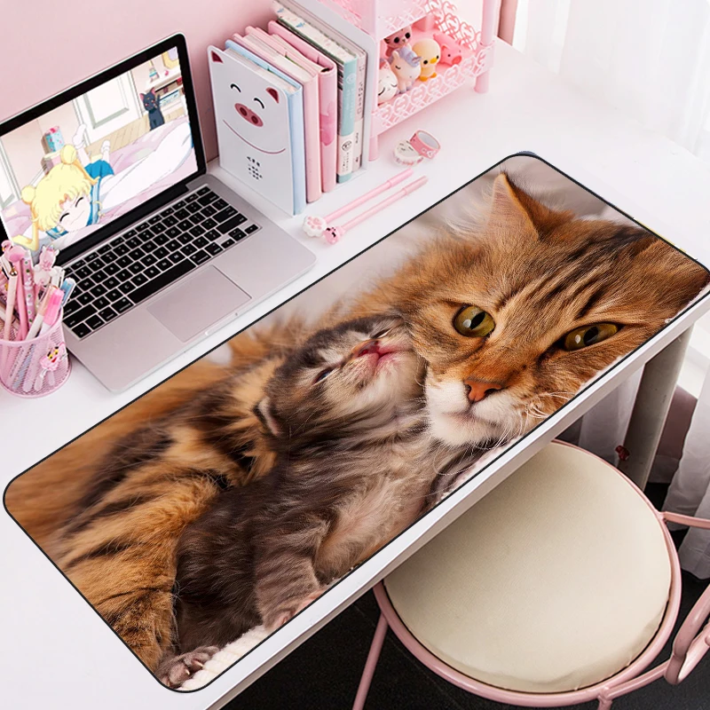 

MRGLZY Cat Big Mouse Pad Desktop Keyboard Computer Work Pad Gamer Notepad Computer Desk Accessories Game Table Carpet